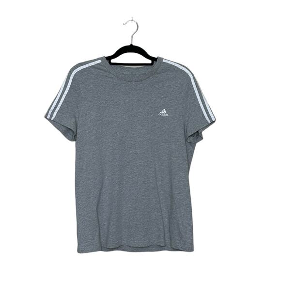Adidas gray 3 stripes short sleeves tee size Xl - Picture 1 of 13